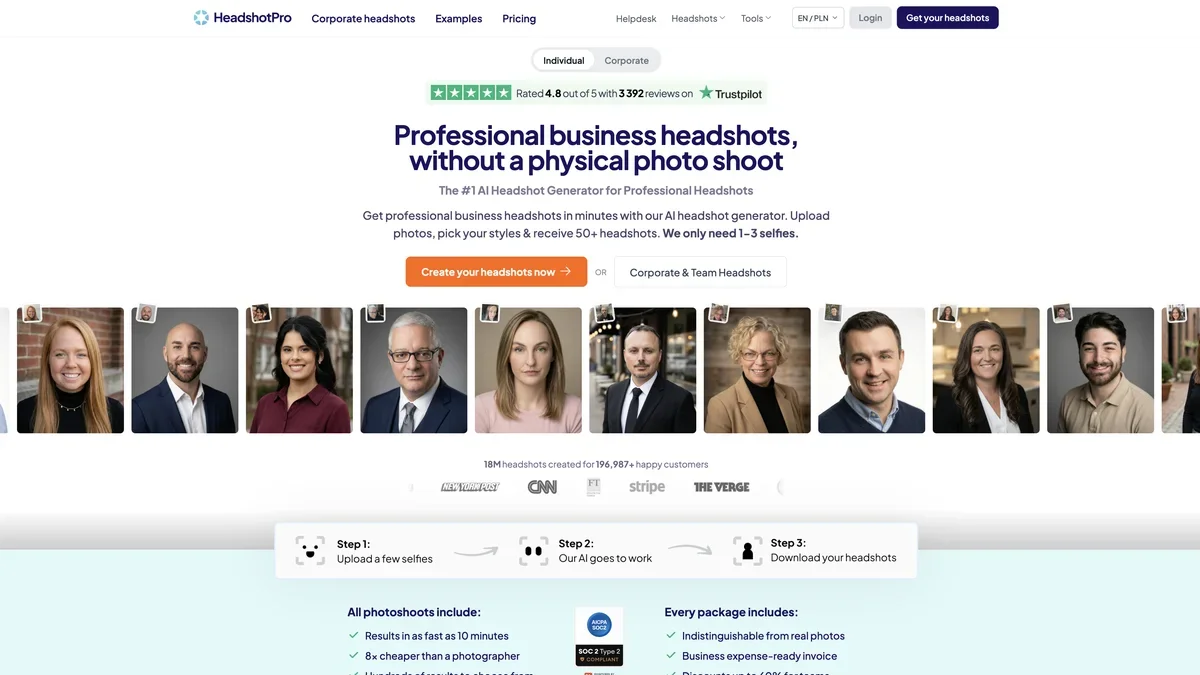 HeadshotPro screenshot